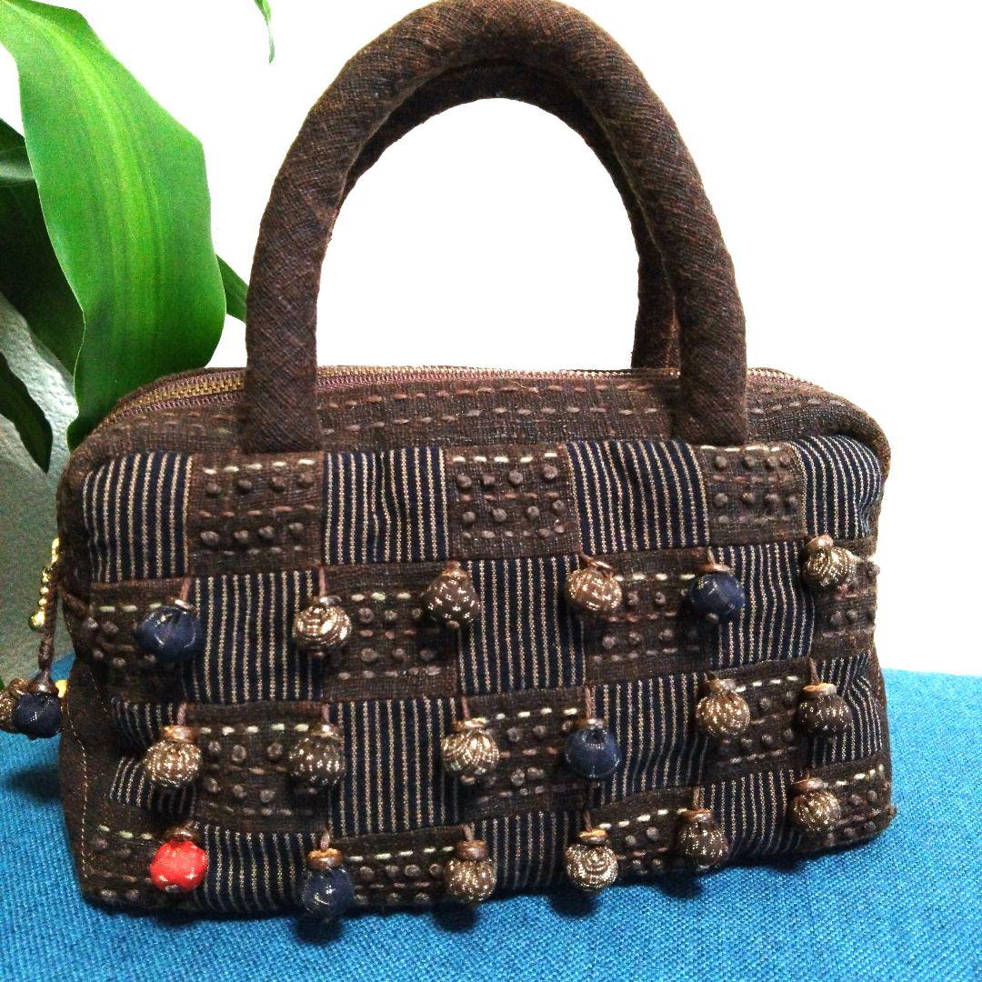 【新品未使用】パッチワークデザイン ハンドバッグ　ハンドメイド