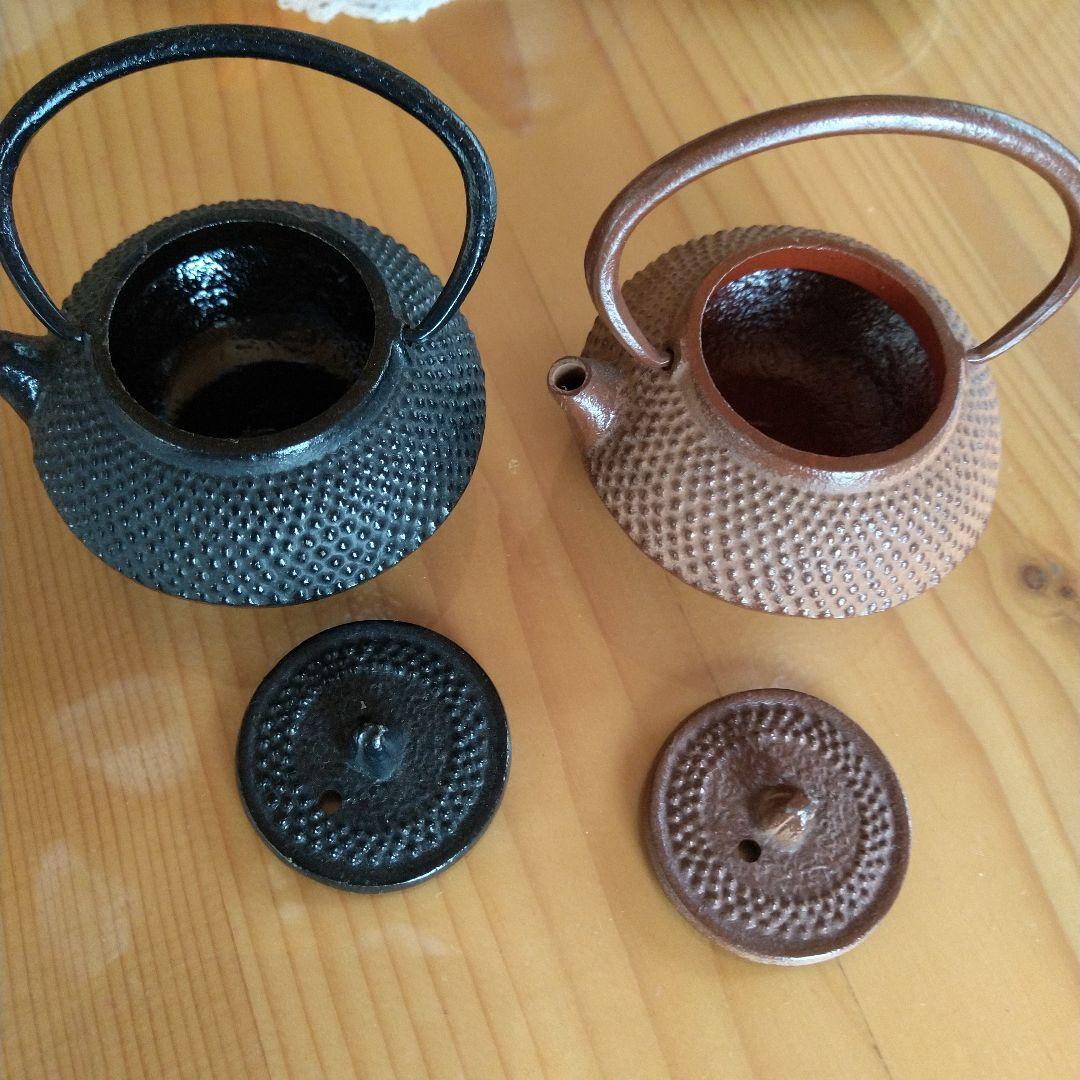 南部鉄器ミニチュア急須&鍋、鉄鈴セット