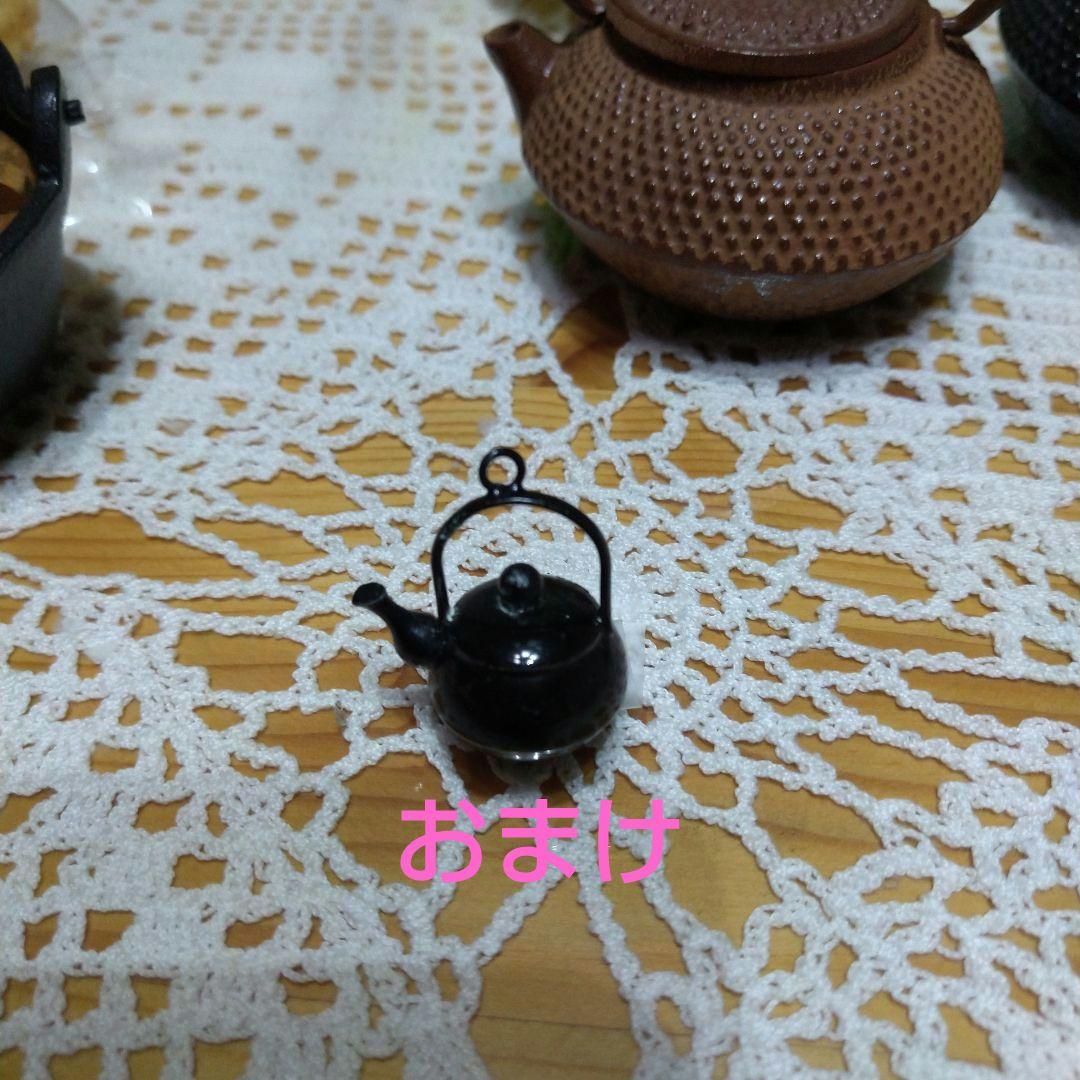 南部鉄器ミニチュア急須&鍋、鉄鈴セット