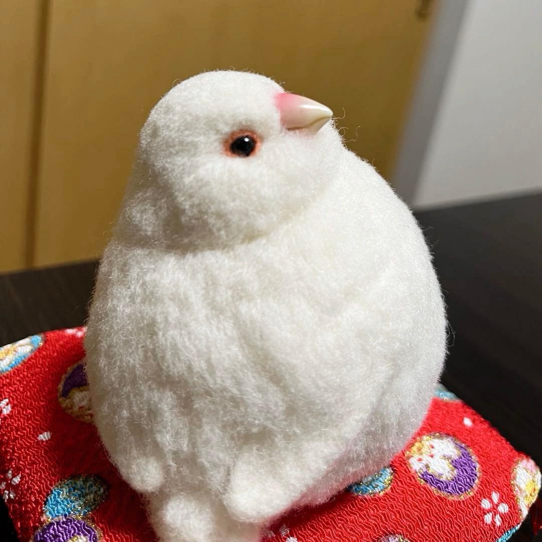 【 レア 】 おとりさんズ 白文鳥 羊毛フェルト ぬいぐるみ ジョイント
