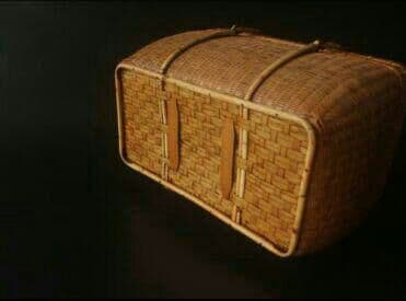 B職人手作り 収納ケース 自然竹の編み上げ   茶道具収納    ピクニック4