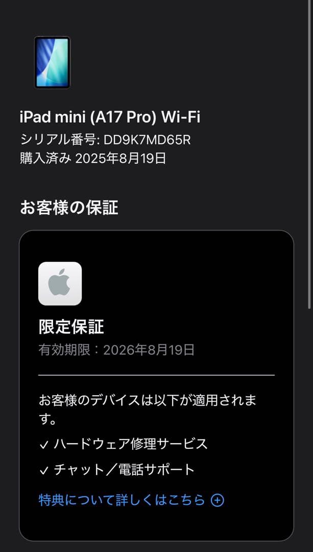Apple iPad mini A17 Pro 第7世代 Wi-Fi 128GB