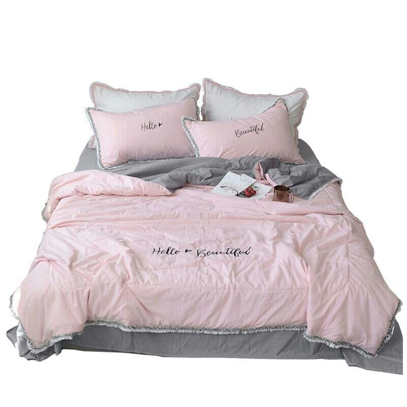 夏insプリンセス風夏涼エアコンされて4枚セット夏乙女心ダブル水洗い綿夏薄