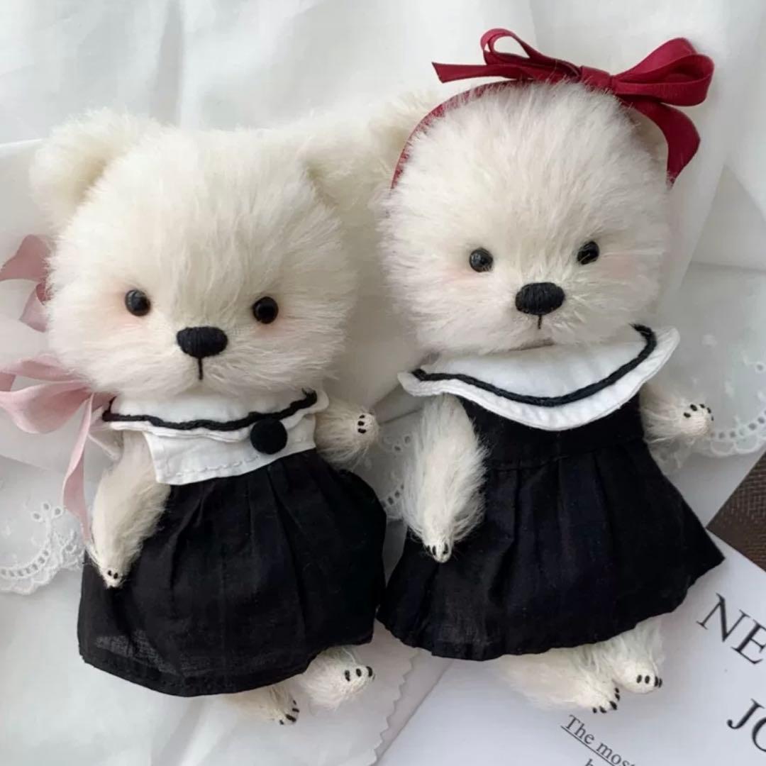 セーラー服がかわいい白熊ちゃん テディベア 海外作家様 ハンドメイド くま