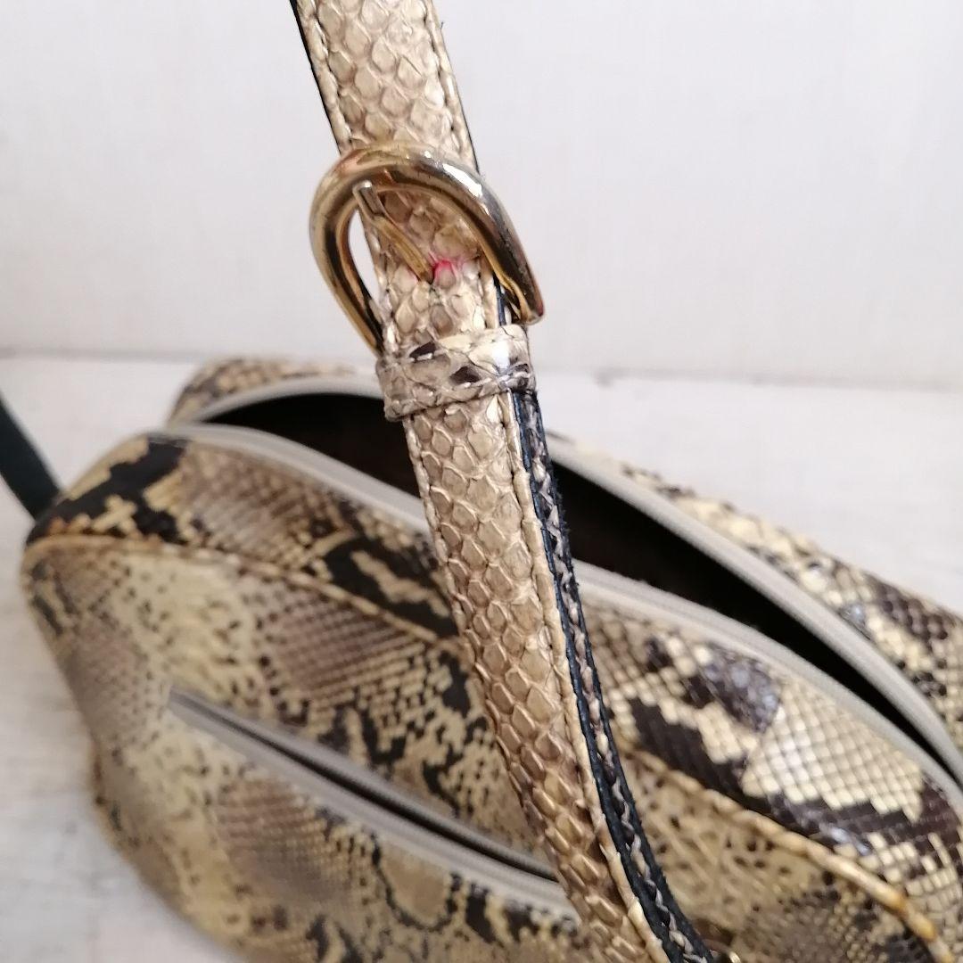 i♡【2個】 PYTHON SKIN 蛇皮 パイソンレザー ショルダーバッグ