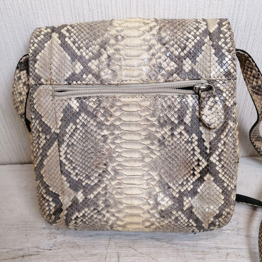 i♡【2個】 PYTHON SKIN 蛇皮 パイソンレザー ショルダーバッグ
