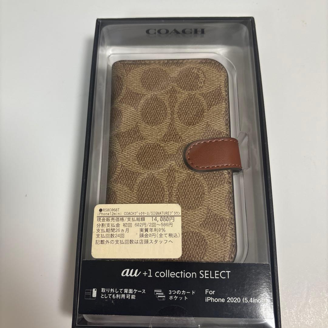 新品未使用COACH シグネチャー柄 手帳型ケース iPhone 12mini