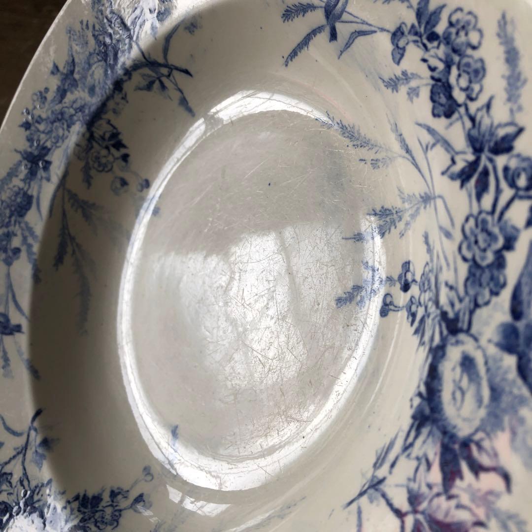 フランス/クレイユ・エ・モントローリノット深皿Blue＜A＞