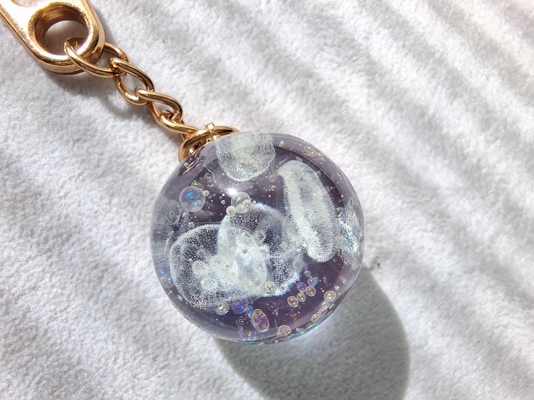 レジンアート☆アクアリウムオブジェ　クラゲ　スクエア特大　ハンドメイド