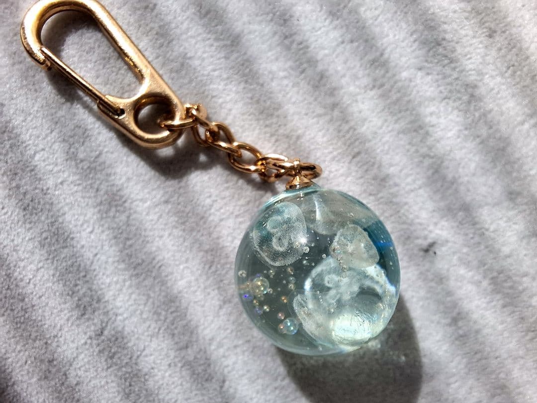 レジンアート☆アクアリウムオブジェ　クラゲ　スクエア特大　ハンドメイド