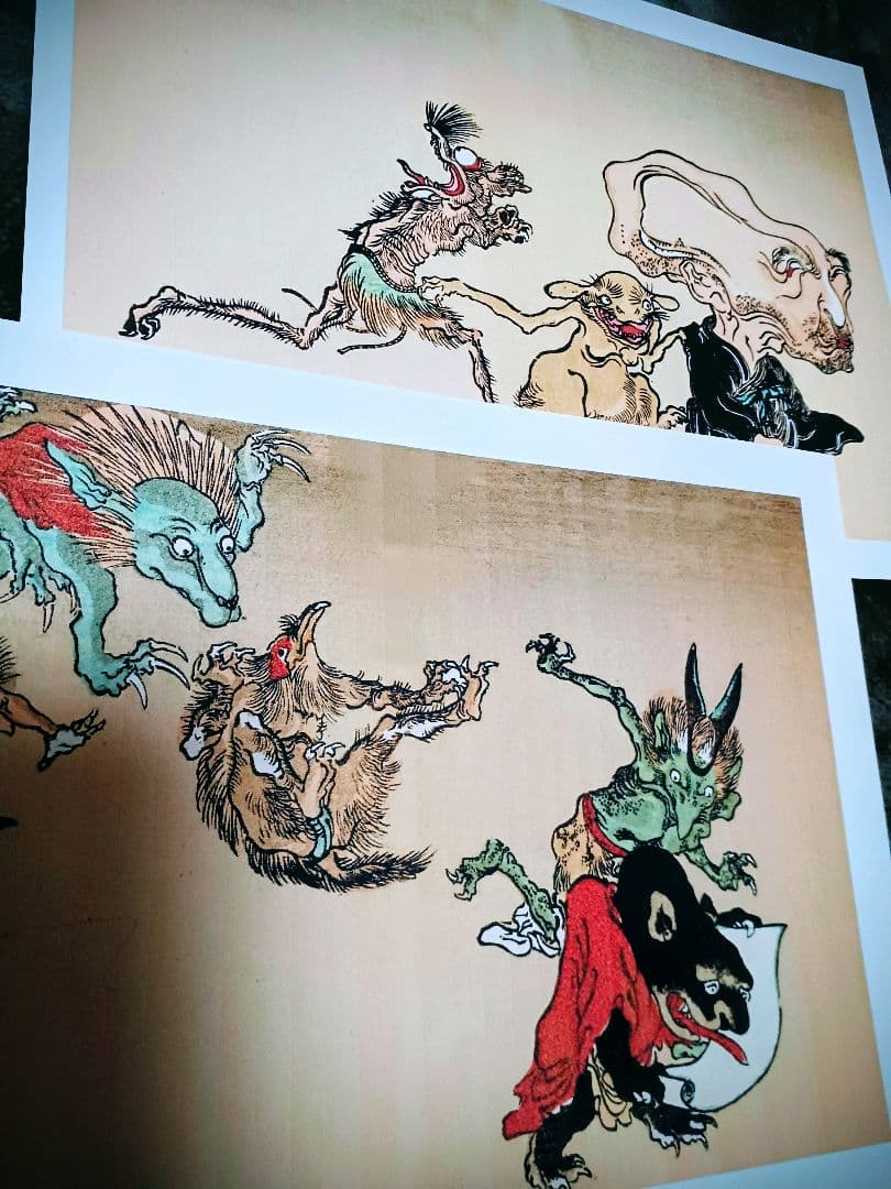 江戸屋の飾り絵　A4 妖怪絵巻 GHG1ー29枚セット　 河鍋暁斎　百鬼画談