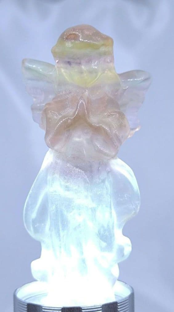 キャンディ フローライト　天使　（小）①　エンジェル　置物　カービング