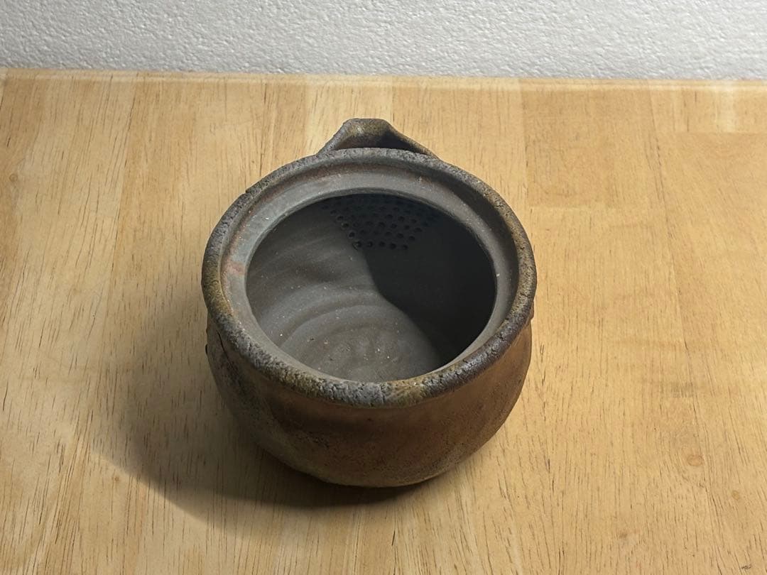 80.備前焼 宝瓶 登り窯 白桃 はくとう 桃 手びねり 急須