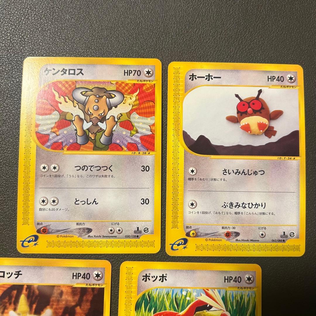 ポケモンカードe 旧裏　ブルー　ケンタロス　ノコッチ　ホーホー　ポッポ　カモネギ