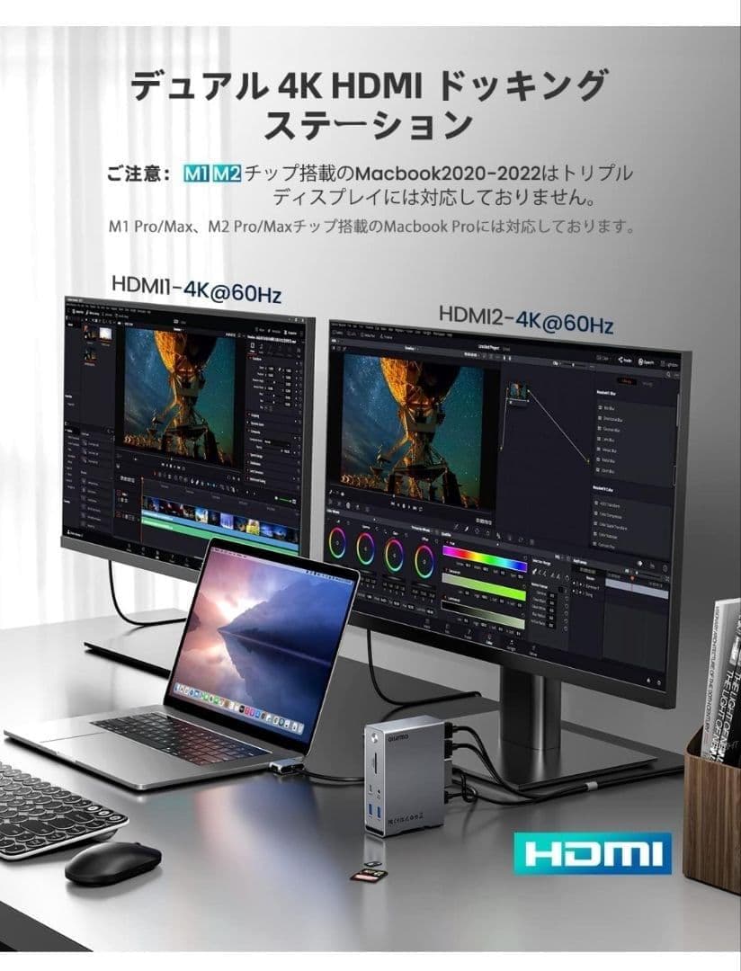 GIISSMO USB-C ドッキングステーション 14in2 未開封 4K対応