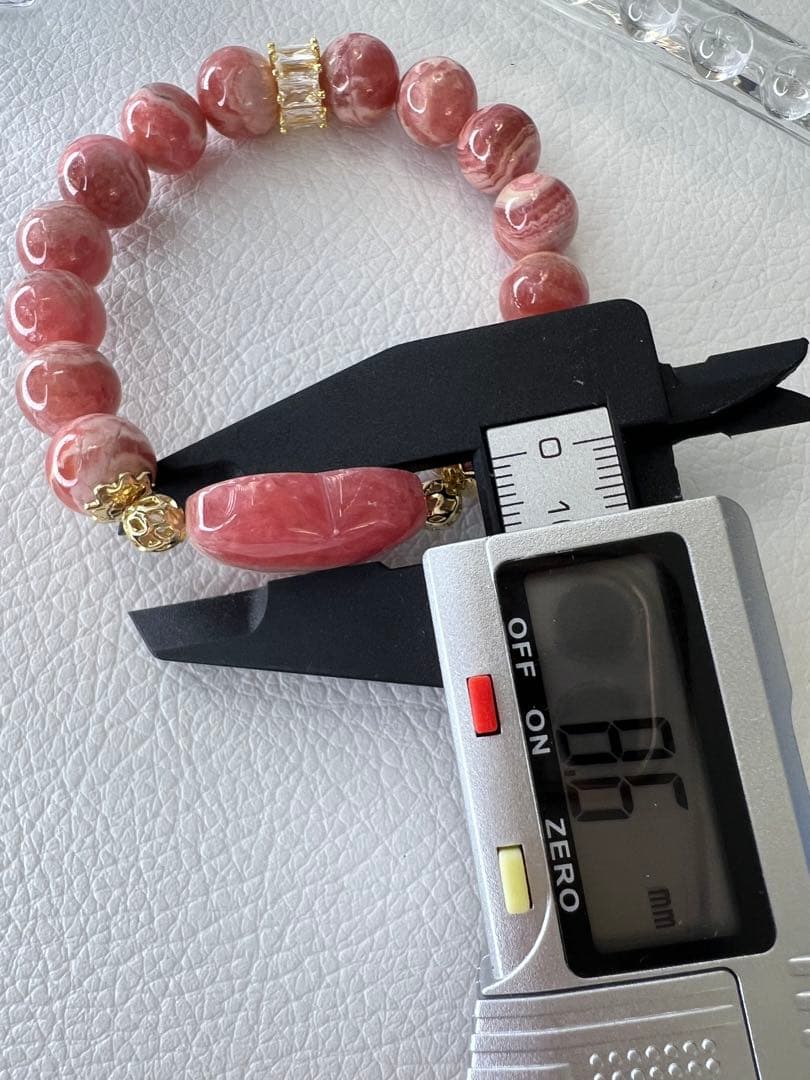 ハート型インカローズ♡インカローズブレスレット　バラ色の人生