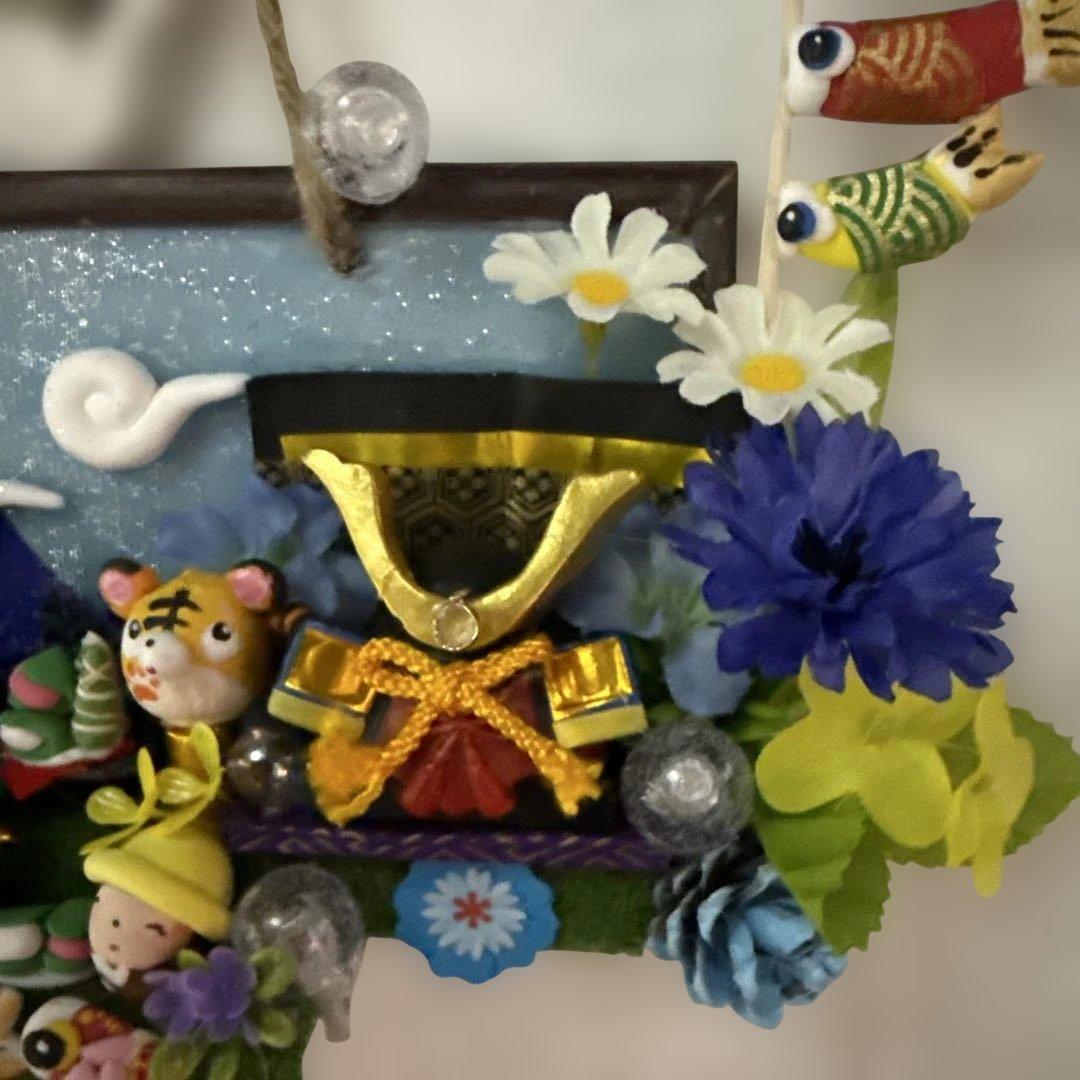 どんぐりアート♡こどもの日ミニオブジェ3点セット➕α ライト付きタペストリー♡