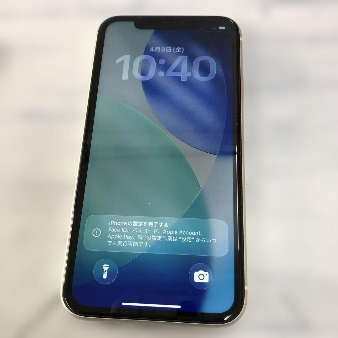 k1284iPhone11　64GB ホワイト　バッテリー78%ジャンク