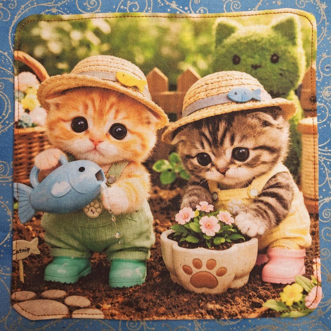 まるみ　ハンカチ　ねこちゃん柄ハンドメイド　2/25