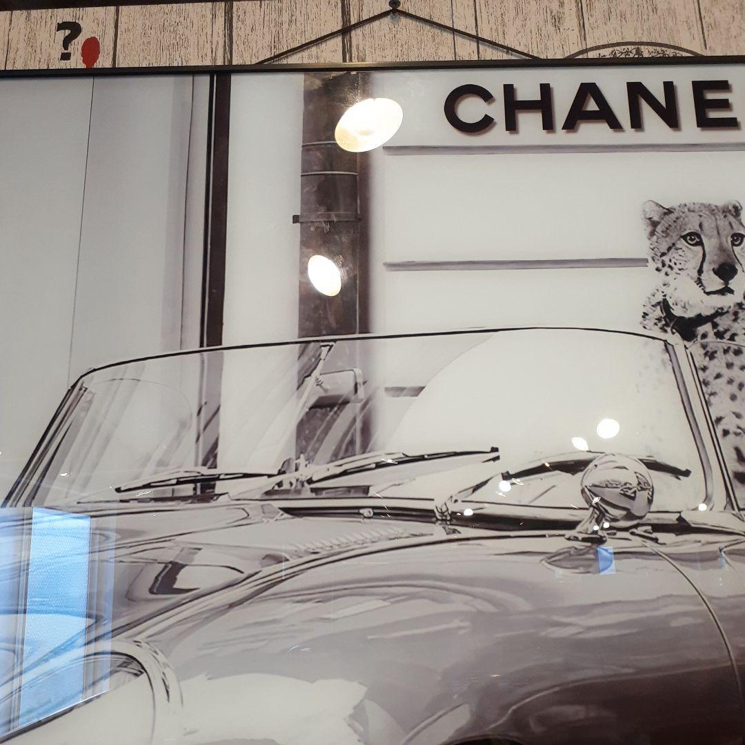 輸入雑貨　特殊強化ガラスアート　『CHANEL』　モノクロ　ミラーアート