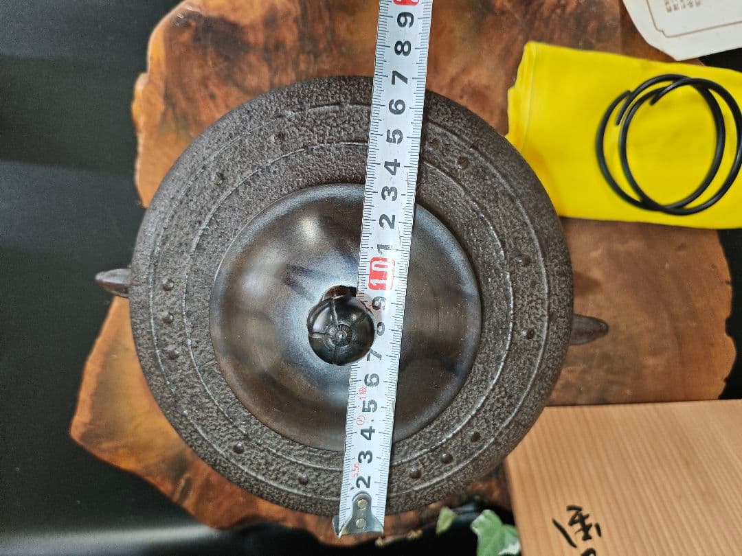 A187人間国宝 高橋敬典 作 萬代屋釜 共箱付 茶道具 山形鋳物 釜鐶付