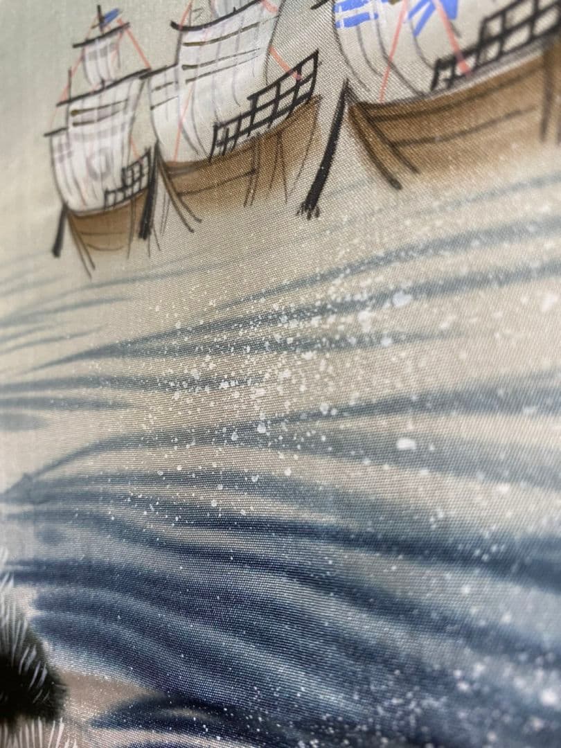 No.265アンティーク子供着物正絹男の子しつけ糸付き着丈102センチ裄丈40