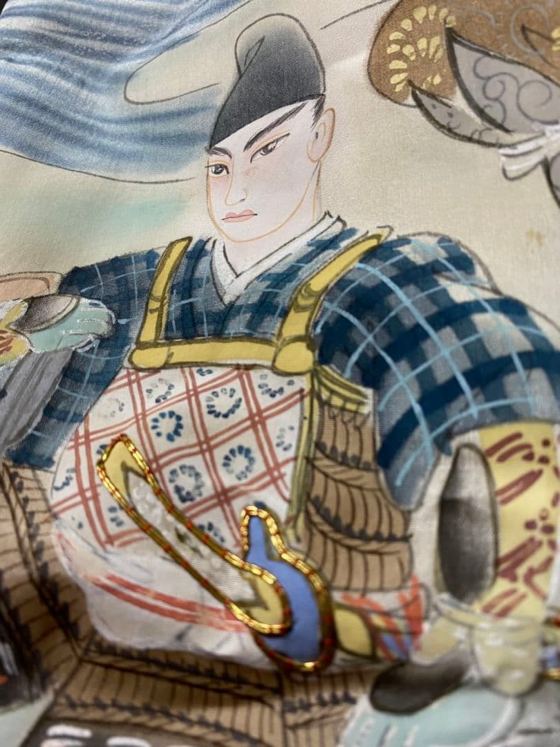 No.265アンティーク子供着物正絹男の子しつけ糸付き着丈102センチ裄丈40