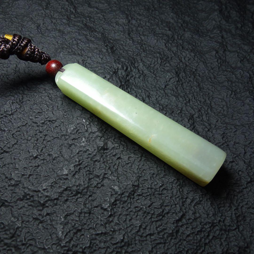 清時代 和田玉 翎管 玉製装身具 C1A202