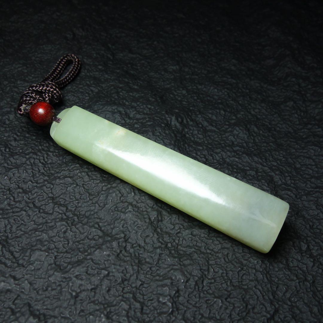 清時代 和田玉 翎管 玉製装身具 C1A202