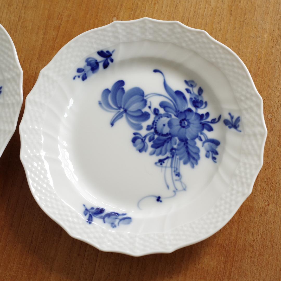 16cm ロイヤルコペンハーゲン 2枚 ブルーフラワー カーブ プレート