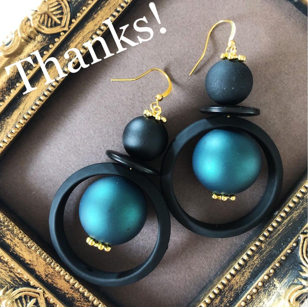 クリスマス♡マットリングとグリーンマットのフープピアス／イヤリング