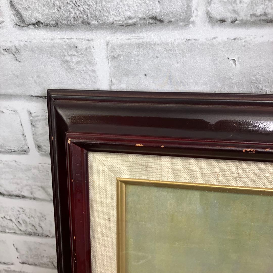 【華やかな牡丹の絵画】木製額縁入り・サイン有り
