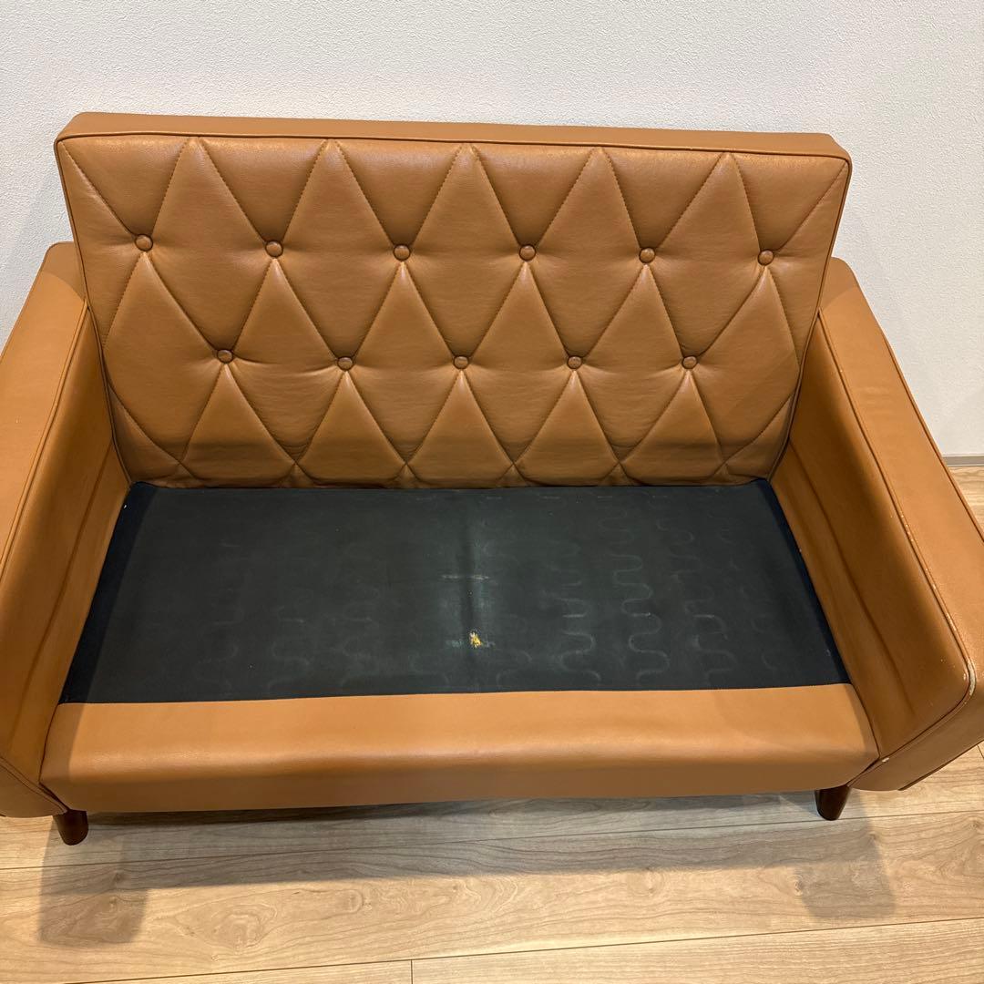 カリモク60 2シーターソファ　ロビーチェア　リーベルブラウン