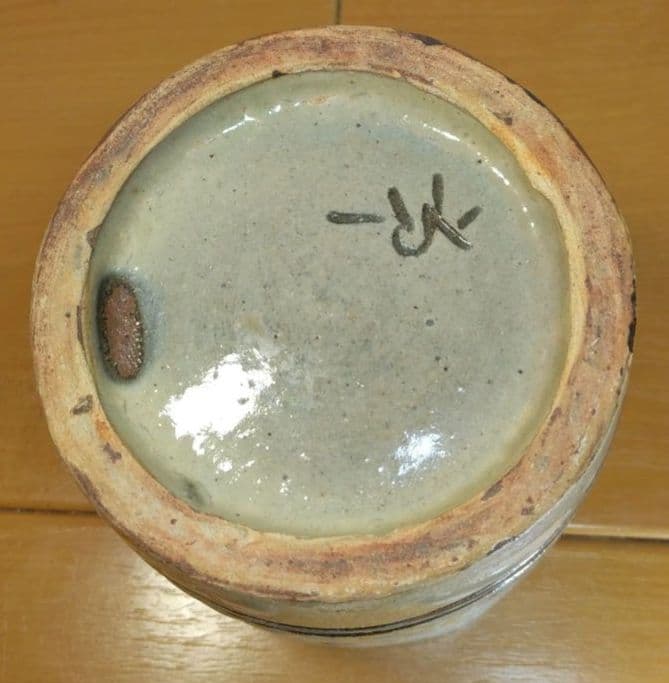上作 人間国宝 金城次郎 海老筒碗(エビ2匹) 栞 共箱 美品 壷屋焼 筒茶碗