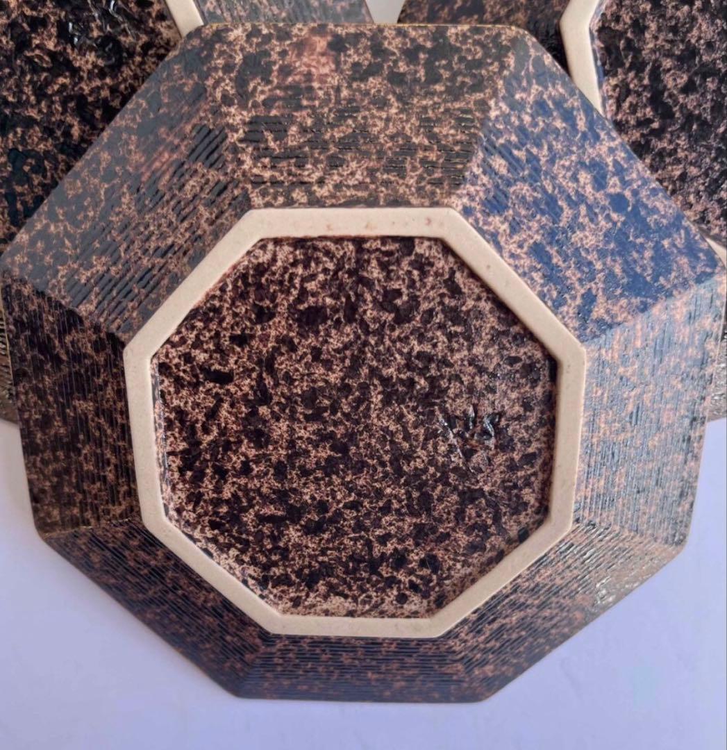 有田焼　悦山　金彩八角銘々皿　小皿　菓子皿 5枚セット