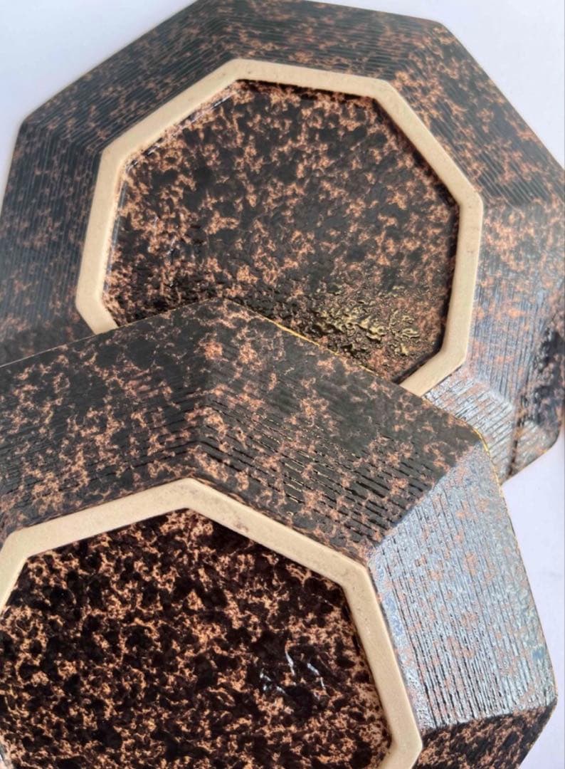 有田焼　悦山　金彩八角銘々皿　小皿　菓子皿 5枚セット