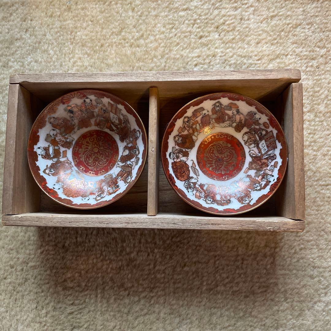 大日本九谷　古九谷　商人図　2客