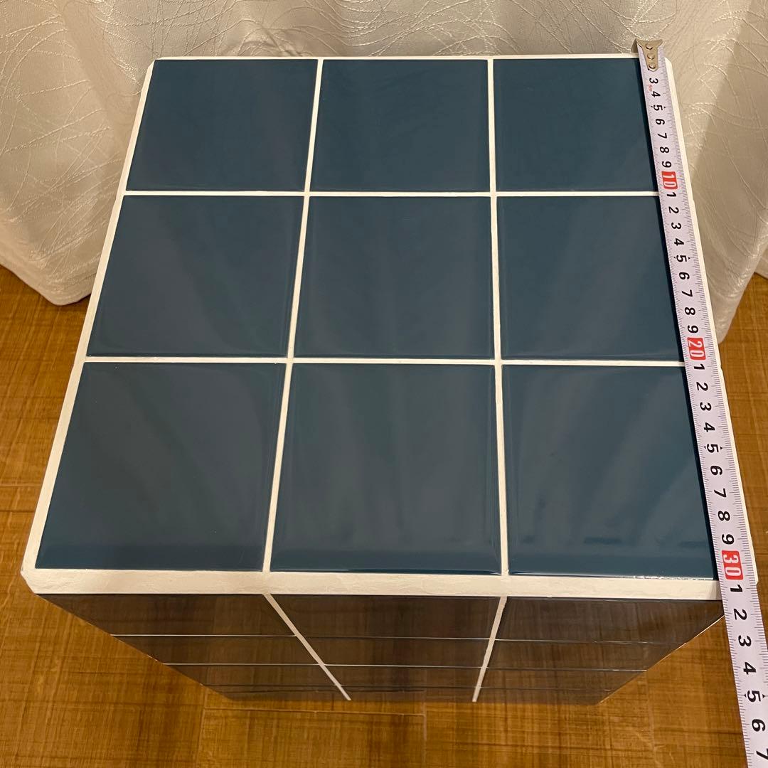 【❤️一点もの】韓国インテリアタイルスツール テーブル ブルー サイドテーブル