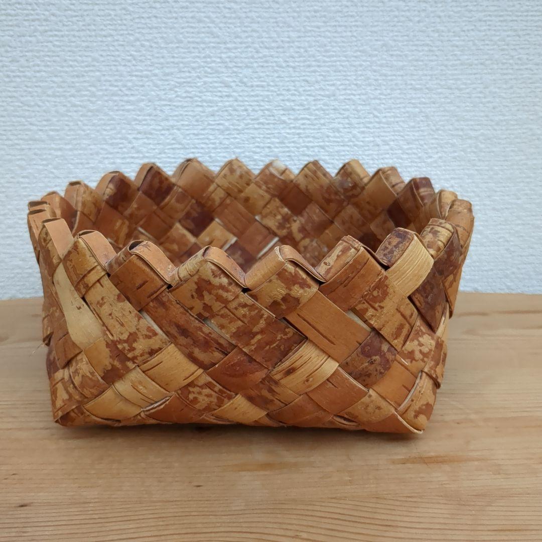 w*n様 北欧　vintage 白樺　かご　スタッキング 入れ子　3個セット バ
