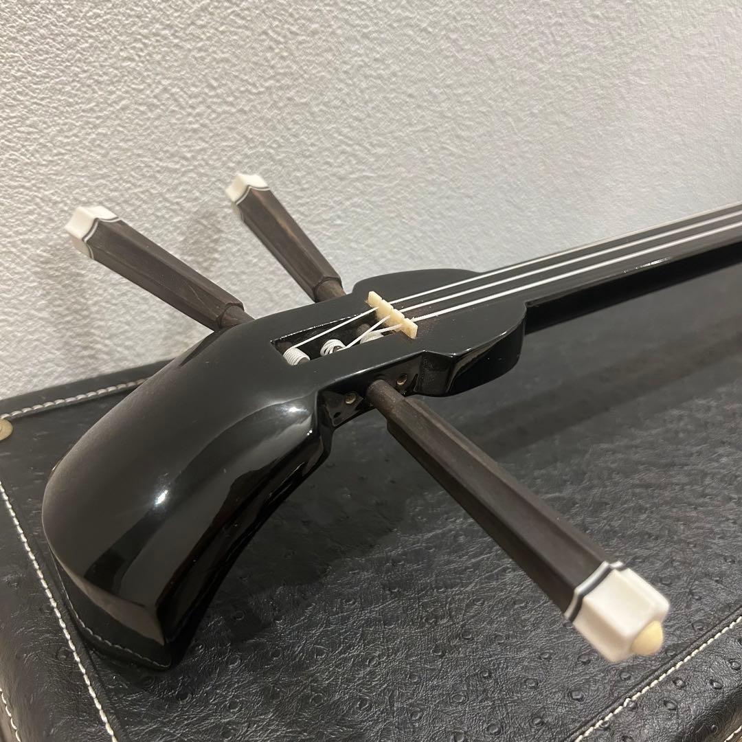 【美品】沖縄 三線 本蛇革 強化張り ハードケース 爪