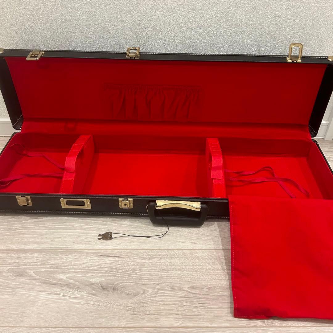 【美品】沖縄 三線 本蛇革 強化張り ハードケース 爪