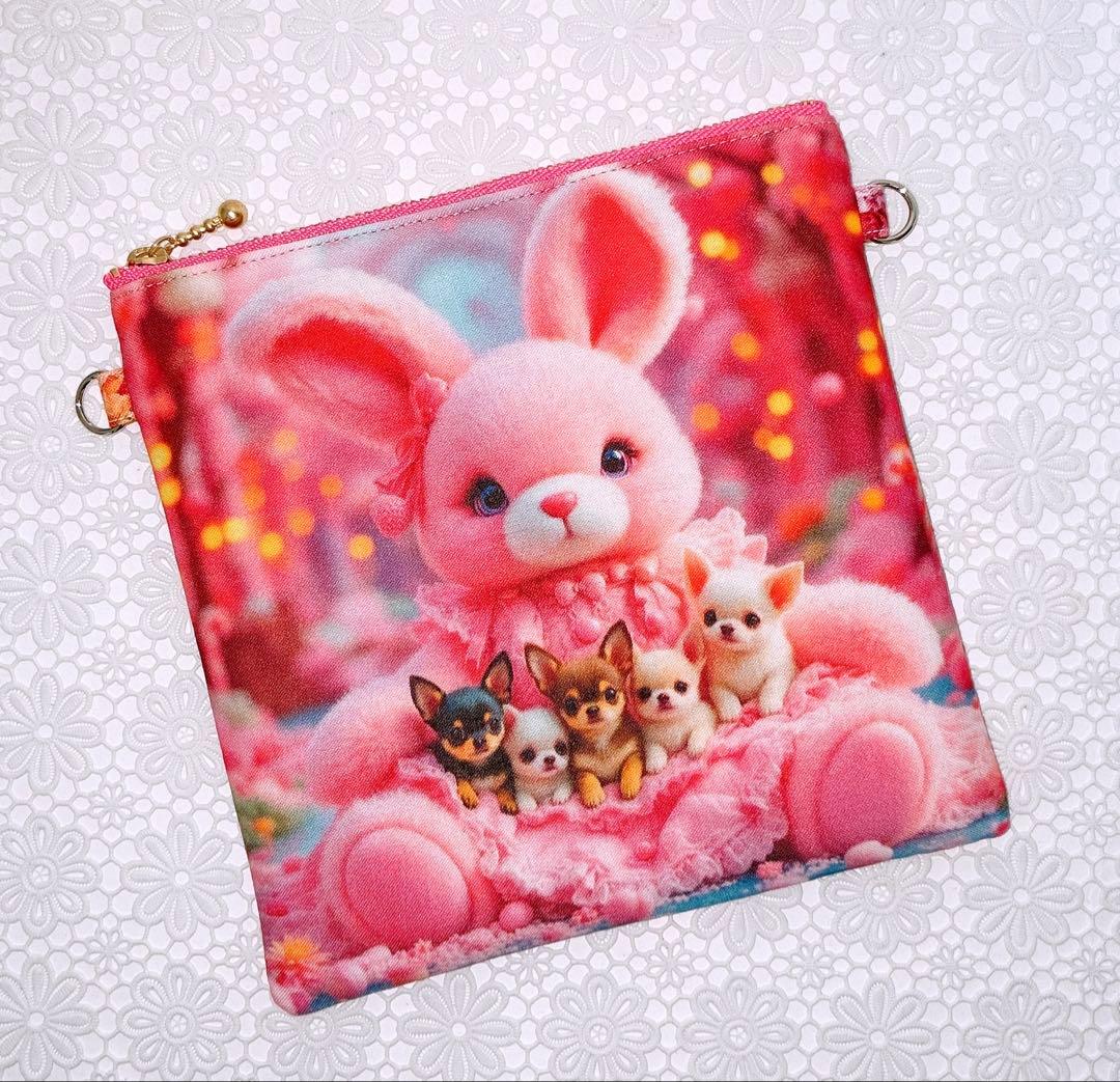 フラットポーチ♡にゃんこ＆わんこ