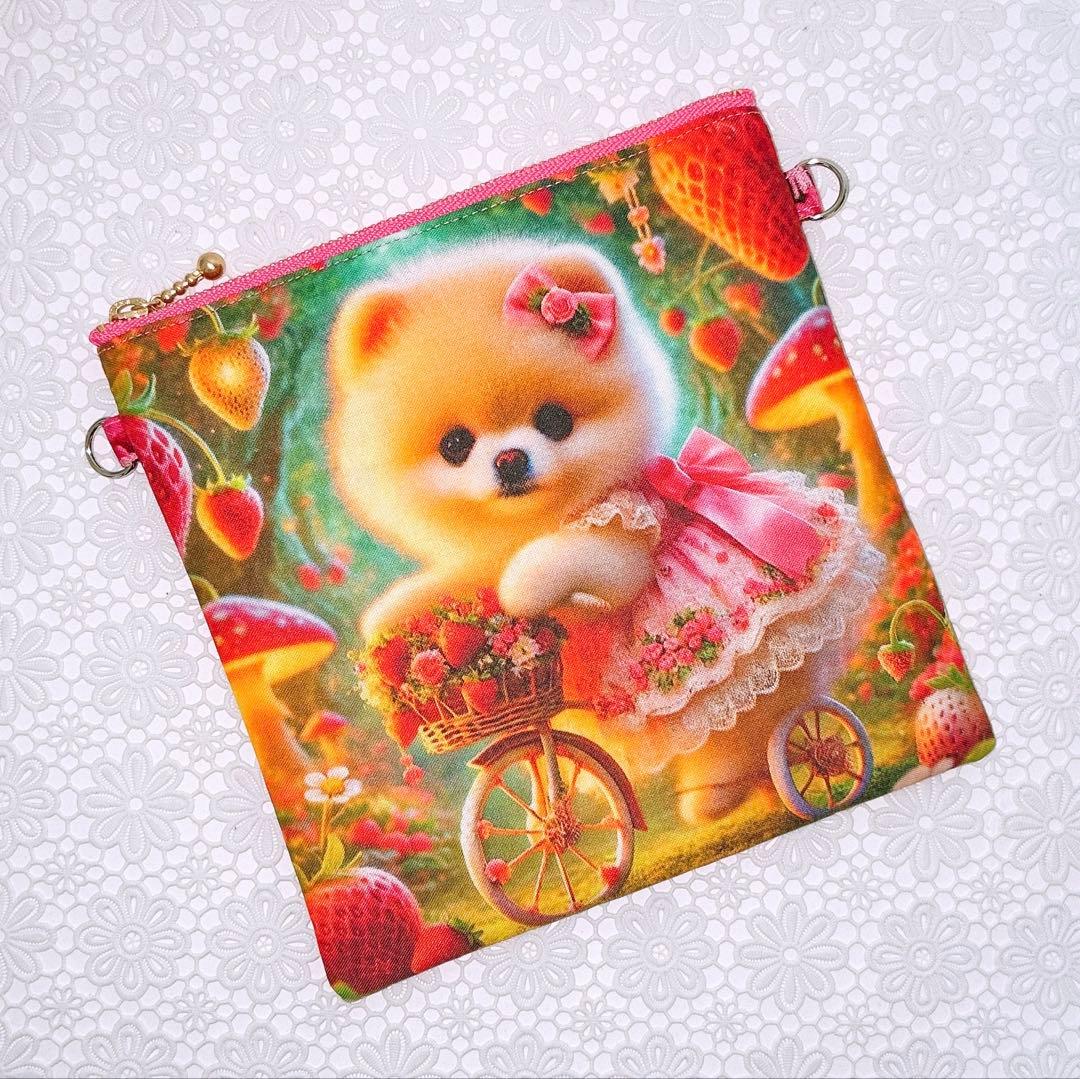 フラットポーチ♡にゃんこ＆わんこ