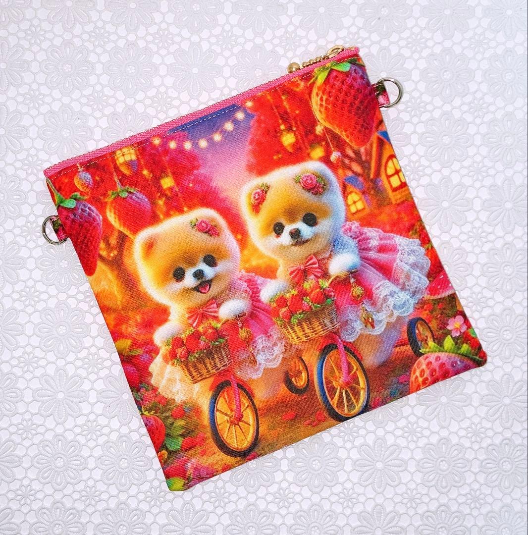 フラットポーチ♡にゃんこ＆わんこ