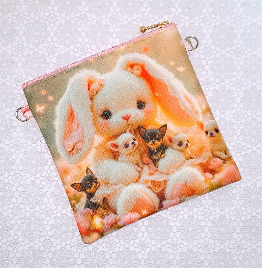 フラットポーチ♡にゃんこ＆わんこ