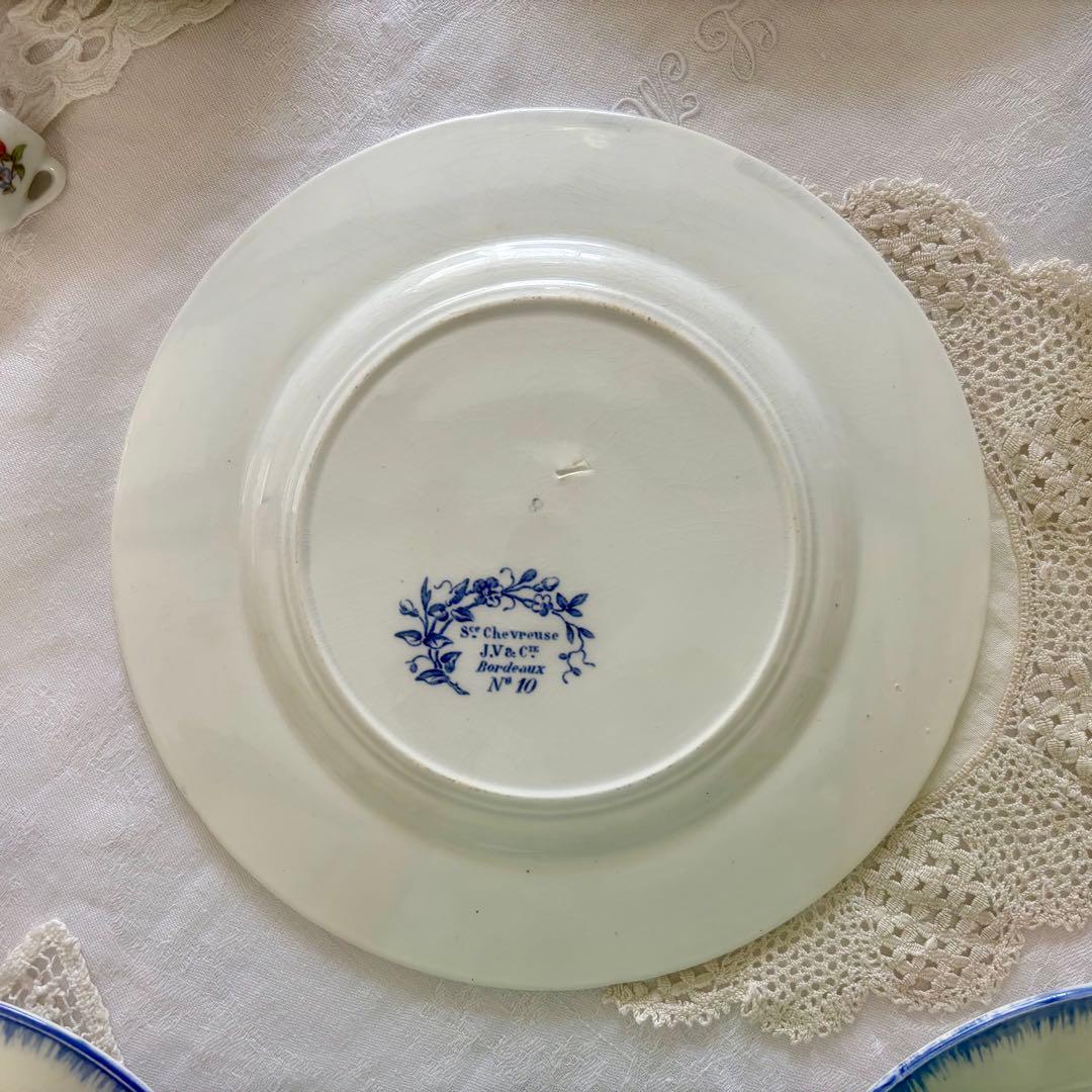 お値下げ＆希少⁺✧༚フランスアンティーク˚✧ ボルドー窯ディナープレート❁⃘˚⁎