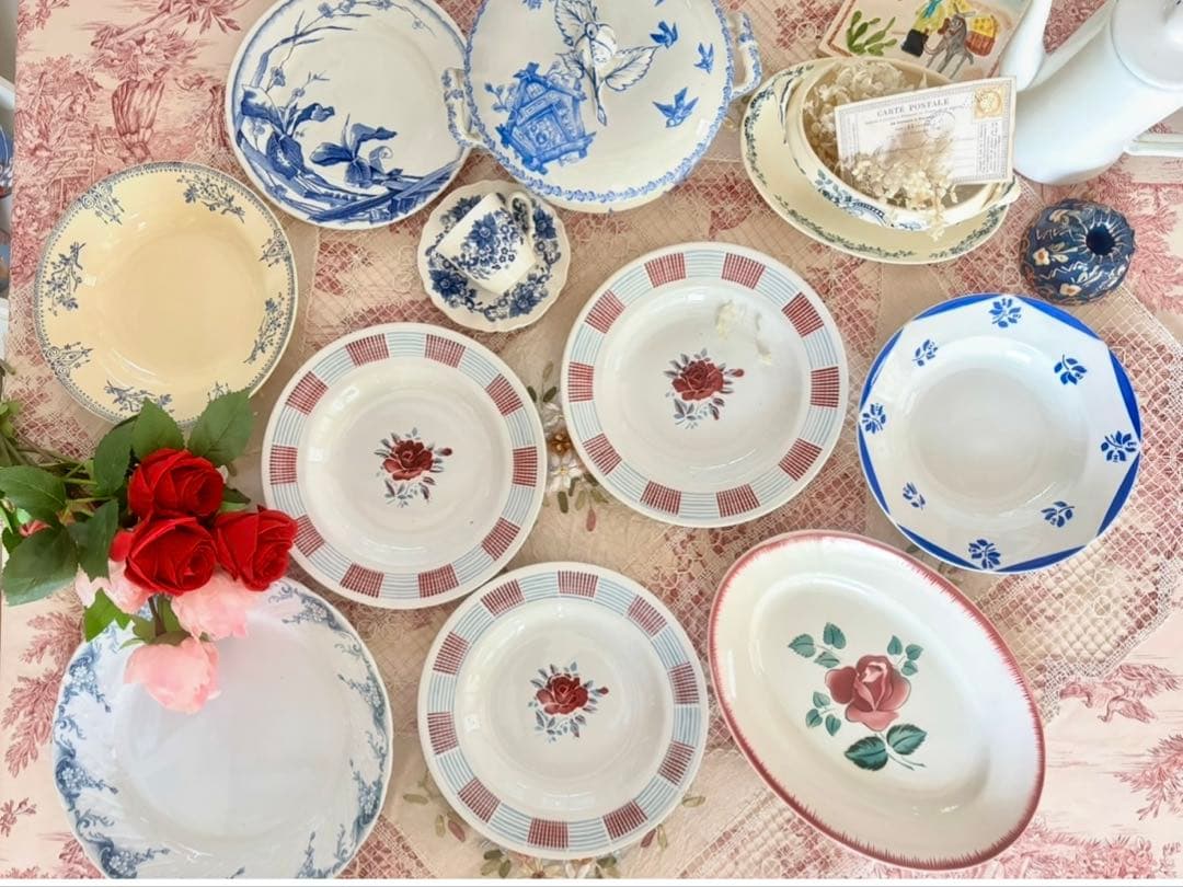 お値下げ＆希少⁺✧༚フランスアンティーク˚✧ ボルドー窯ディナープレート❁⃘˚⁎