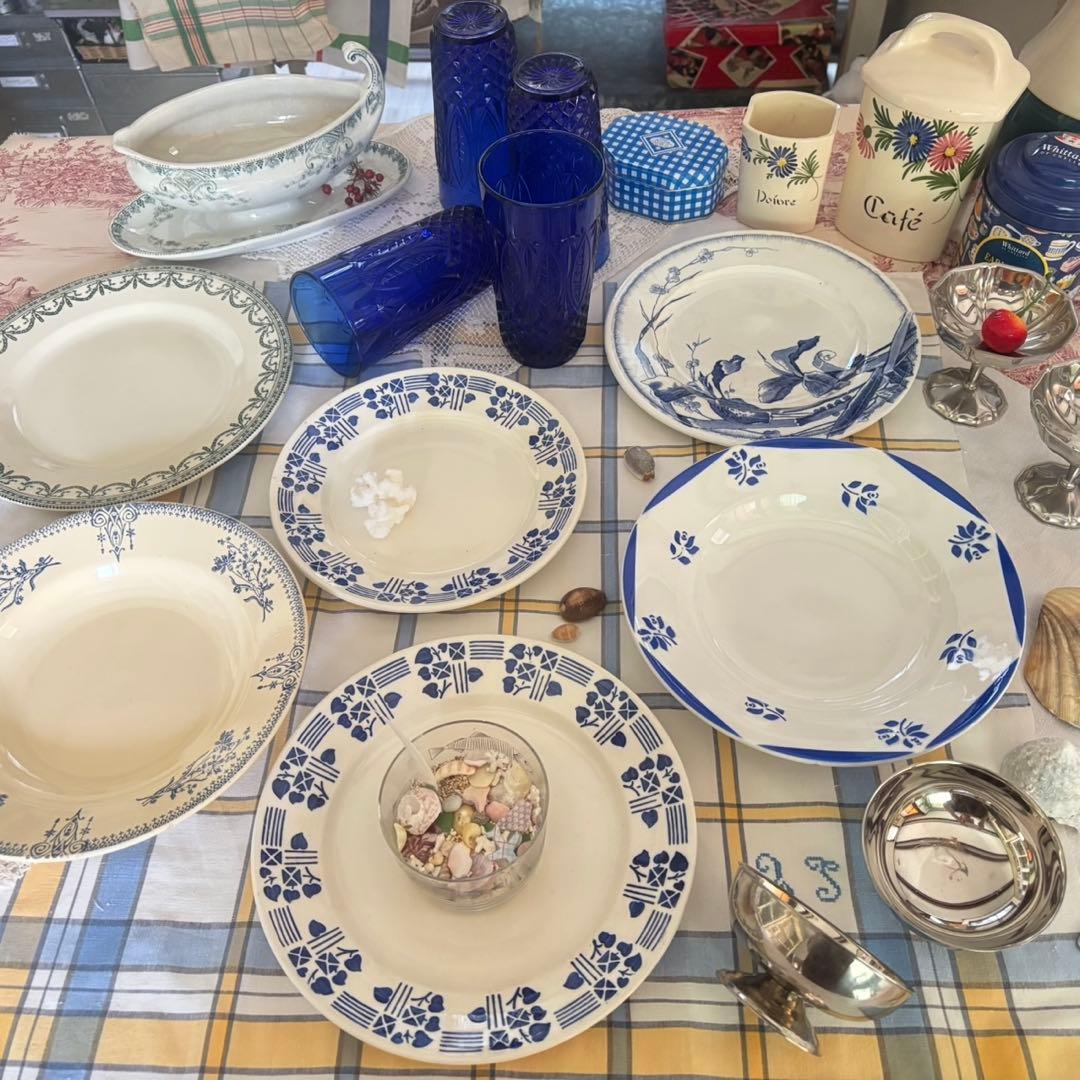 お値下げ＆希少⁺✧༚フランスアンティーク˚✧ ボルドー窯ディナープレート❁⃘˚⁎