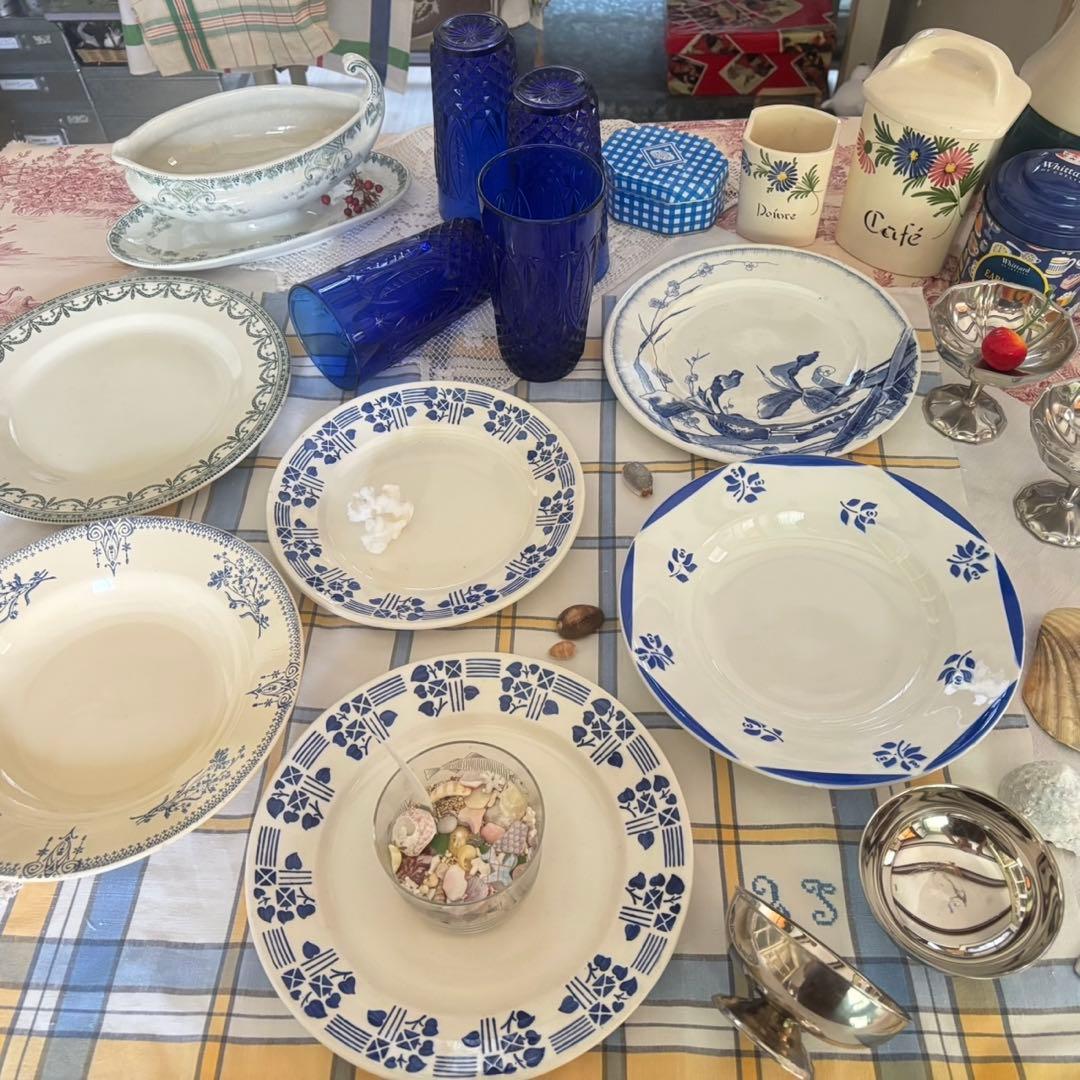 お値下げ＆希少⁺✧༚フランスアンティーク˚✧ ボルドー窯ディナープレート❁⃘˚⁎