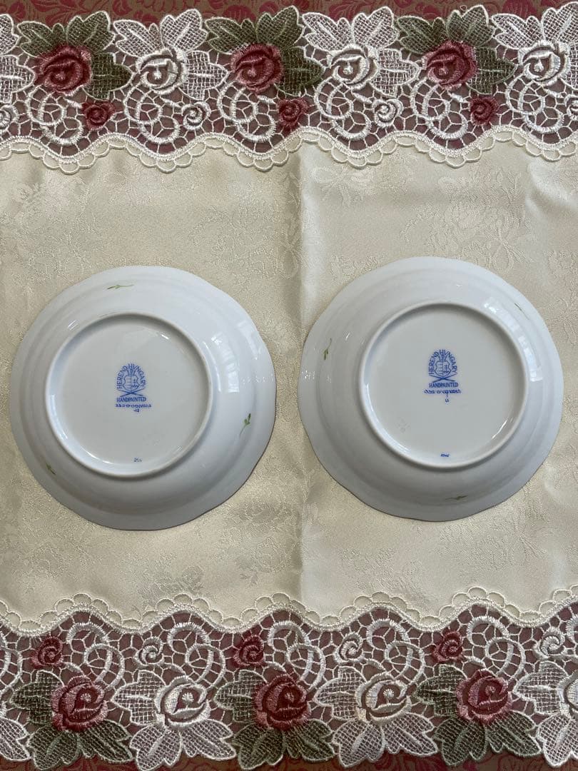 未使用　ヘレンド Herend ウィーンの薔薇　オリエンタルボウル ペア